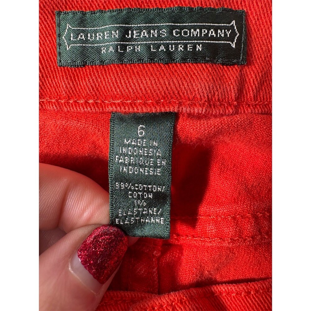Lauren Jeans Co Ralph Lauren Jeans Womens Size 6 Orange Cropped Slim 23 - Picture 8 of 10